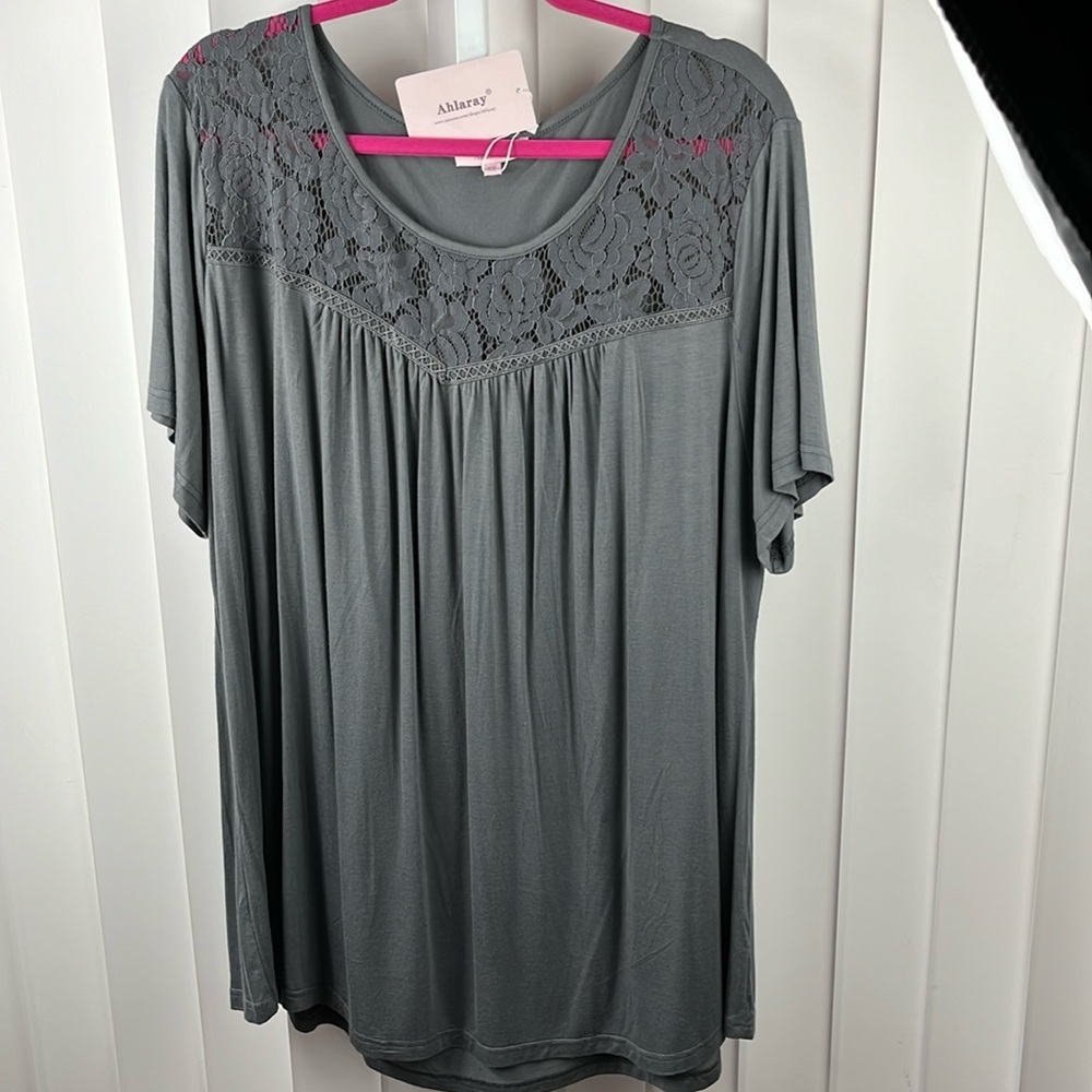 Charcoal Lace Accent Women's Tee